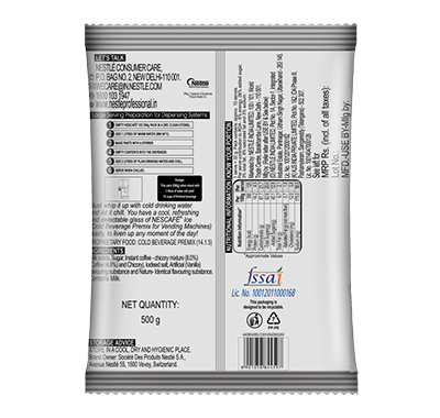 Nescafe Ice Premix Back Side